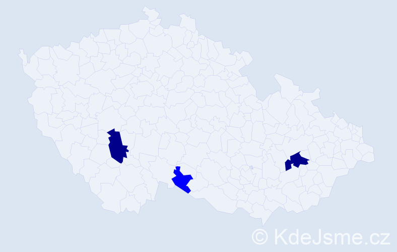 Příjmení: 'Trumbera', počet výskytů 5 v celé ČR