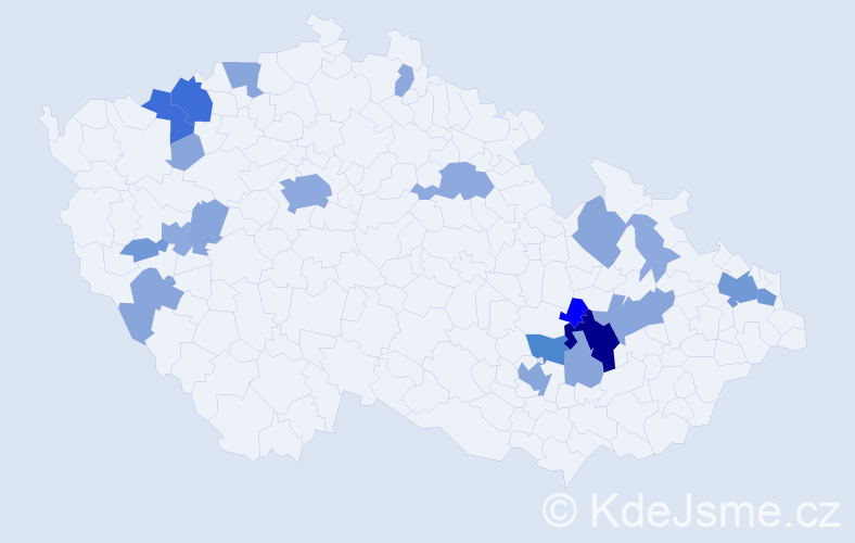 Příjmení: 'Klemsová', počet výskytů 60 v celé ČR