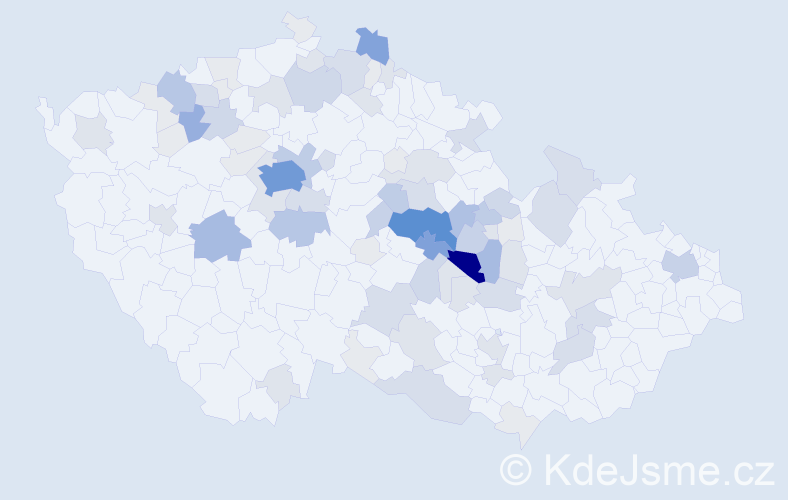 Příjmení: 'Roušar', počet výskytů 324 v celé ČR