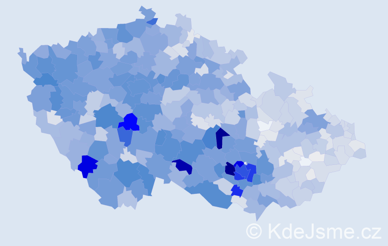 Příjmení: 'Kříž', počet výskytů 7153 v celé ČR