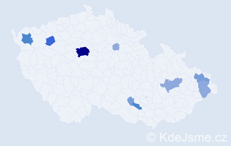 Příjmení: 'Vilim', počet výskytů 27 v celé ČR