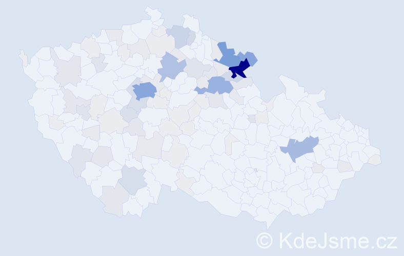 Příjmení: 'Kubeček', počet výskytů 389 v celé ČR