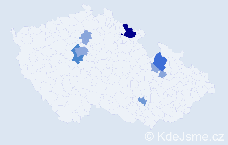 Příjmení: 'Dombaiová', počet výskytů 28 v celé ČR