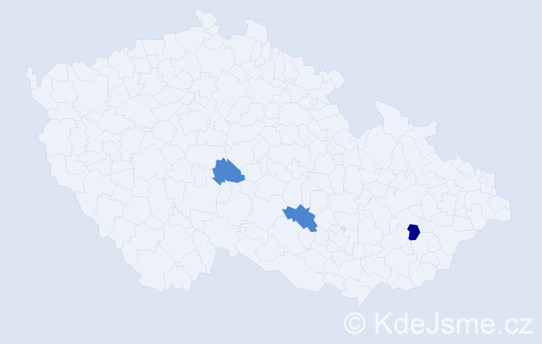 Příjmení: 'Kevická', počet výskytů 5 v celé ČR