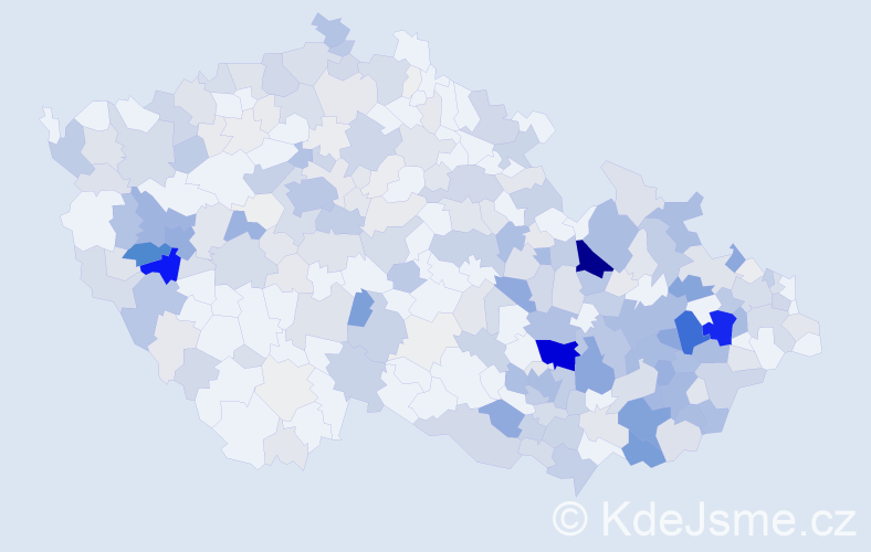 Příjmení: 'Bezděk', počet výskytů 1353 v celé ČR