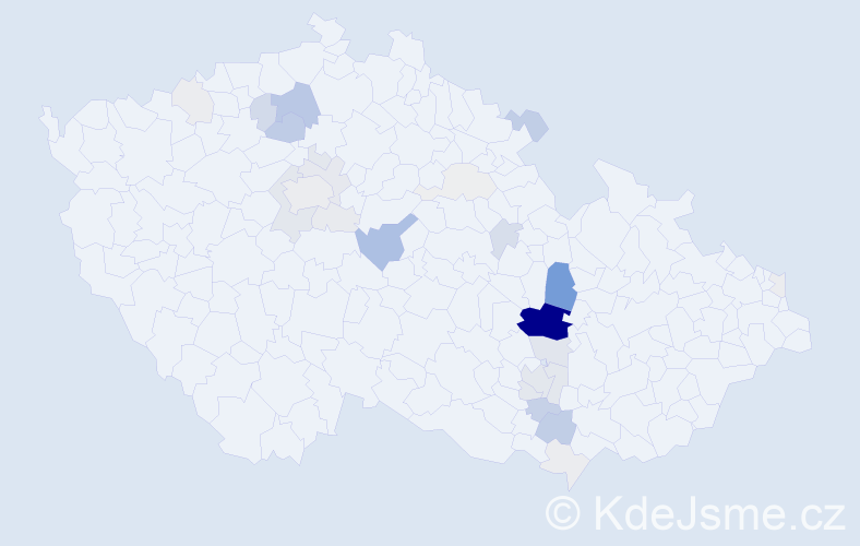 Příjmení: 'Bohatec', počet výskytů 136 v celé ČR