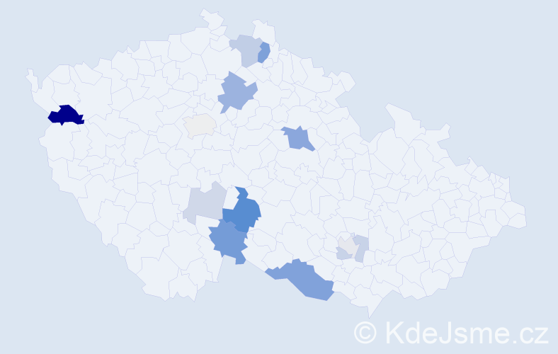 Příjmení: 'Řezka', počet výskytů 32 v celé ČR