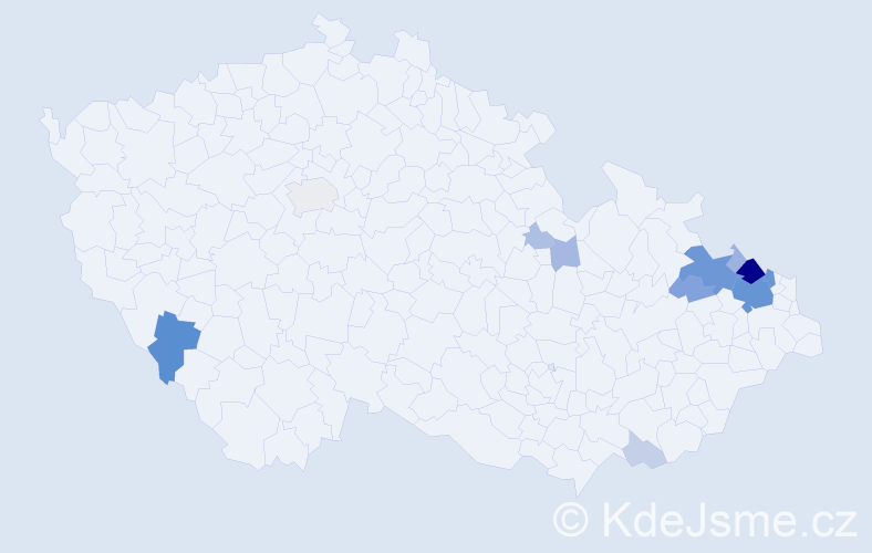 Příjmení: 'Gajdečková', počet výskytů 53 v celé ČR
