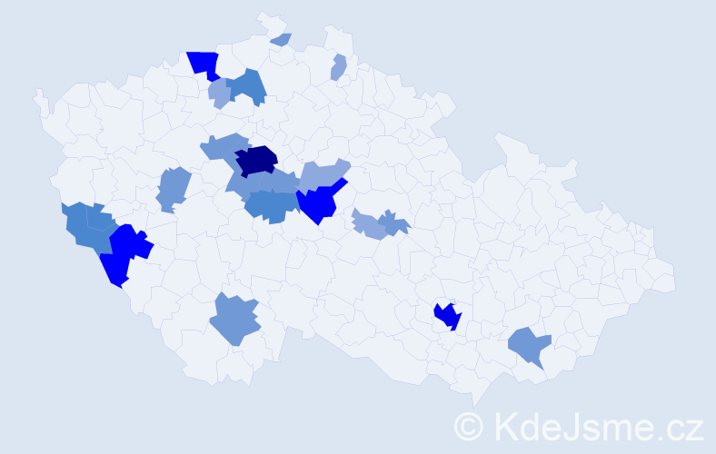 Příjmení: 'Mensová', počet výskytů 55 v celé ČR