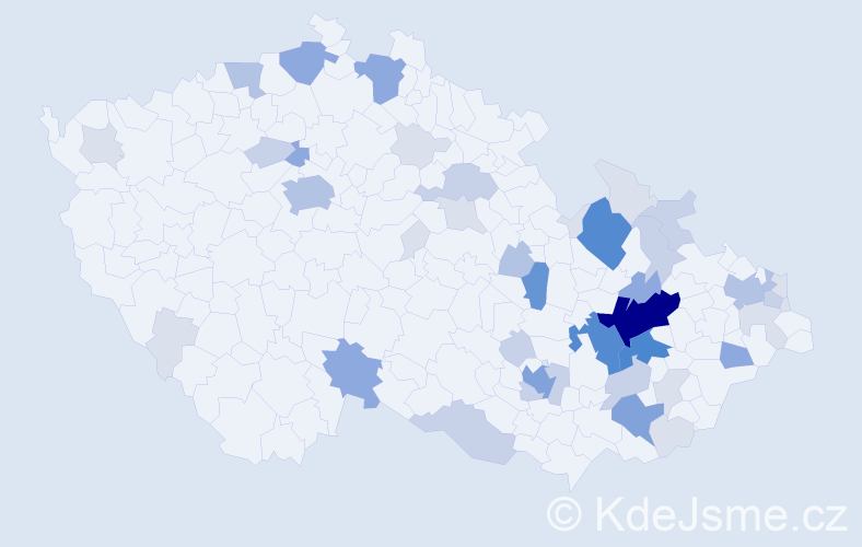 Příjmení: 'Kluka', počet výskytů 148 v celé ČR