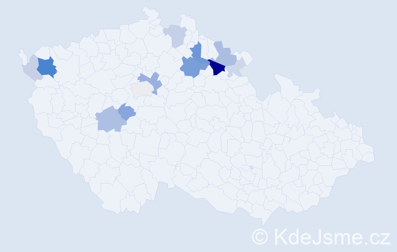 Příjmení: 'Mesner', počet výskytů 34 v celé ČR