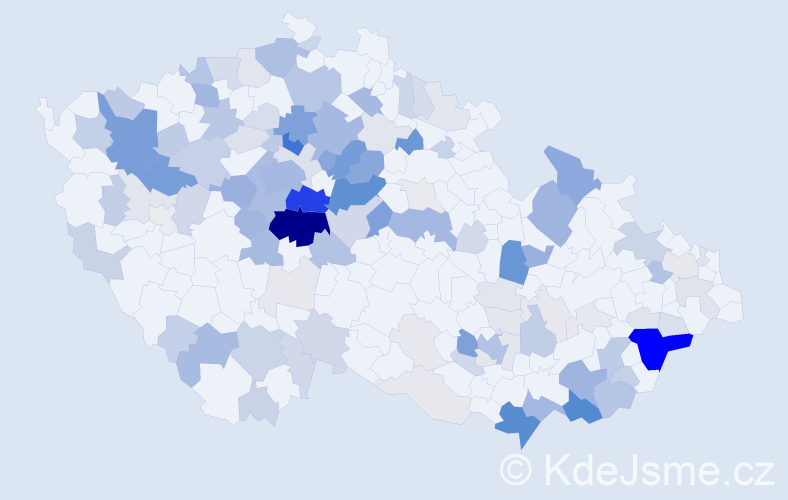 Příjmení: 'Hnátek', počet výskytů 456 v celé ČR