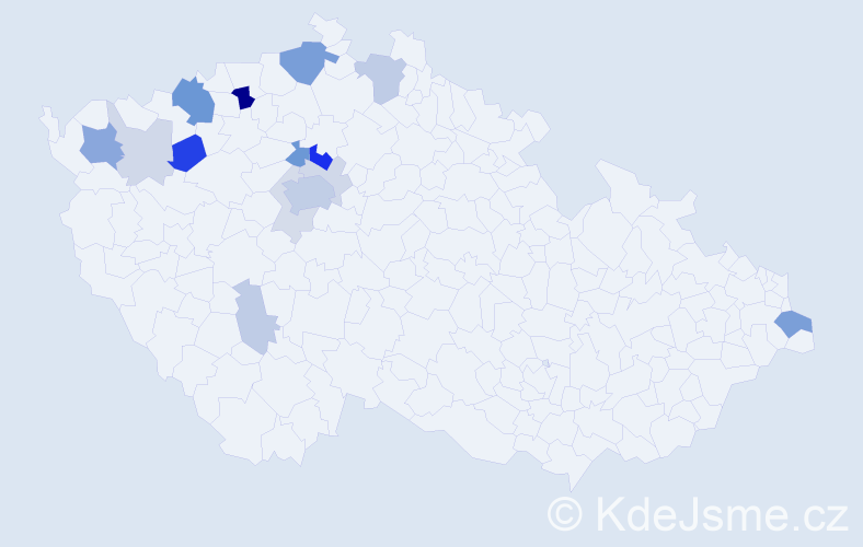 Příjmení: 'Deme', počet výskytů 45 v celé ČR