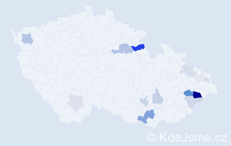 Příjmení: 'Lenomarová', počet výskytů 33 v celé ČR