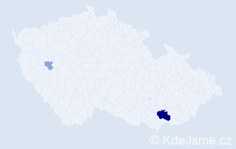 Příjmení: 'Prymak', počet výskytů 3 v celé ČR