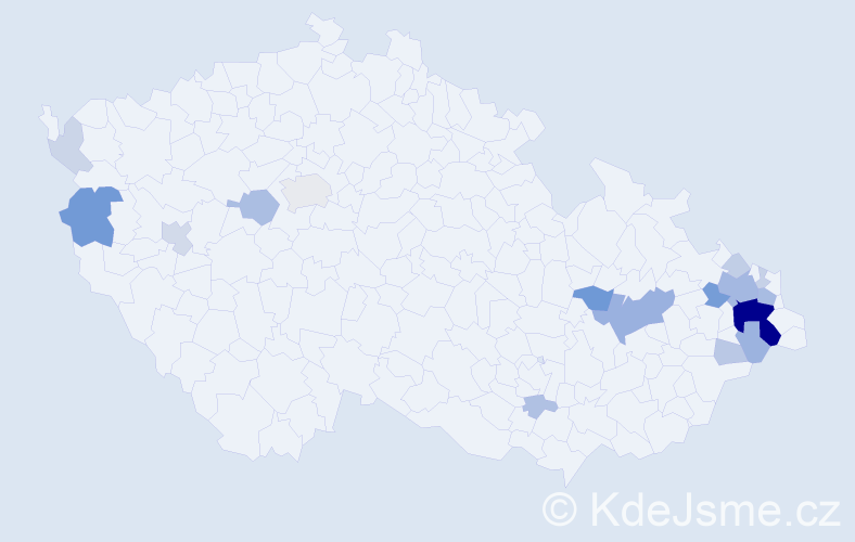 Příjmení: 'Typovská', počet výskytů 58 v celé ČR