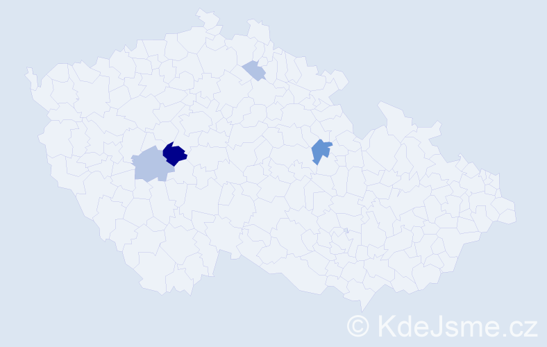 Příjmení: 'Kokštejn', počet výskytů 11 v celé ČR
