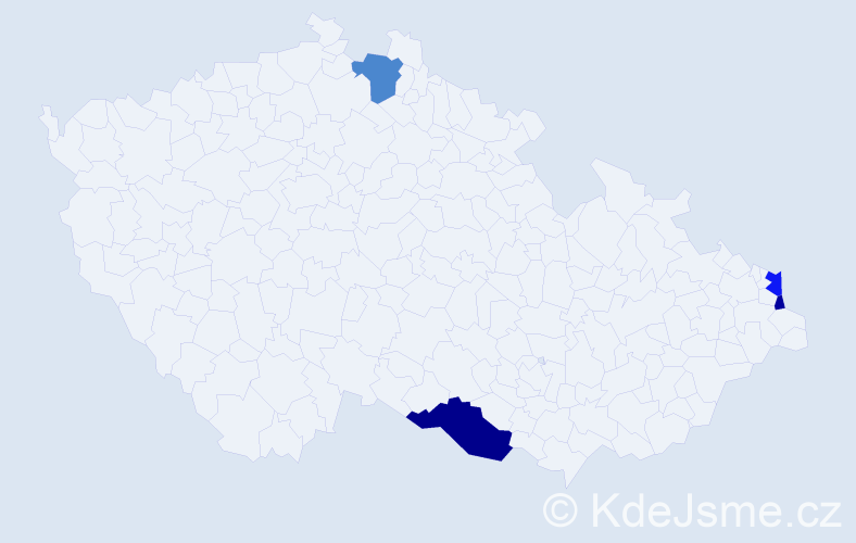 Příjmení: 'Lénartová', počet výskytů 8 v celé ČR