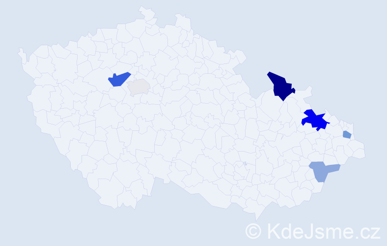 Příjmení: 'Malysa', počet výskytů 16 v celé ČR
