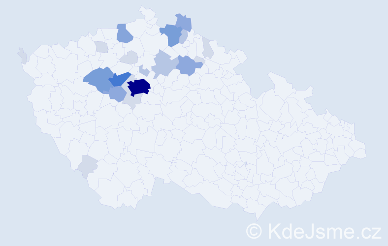 Příjmení: 'Pošmourná', počet výskytů 62 v celé ČR