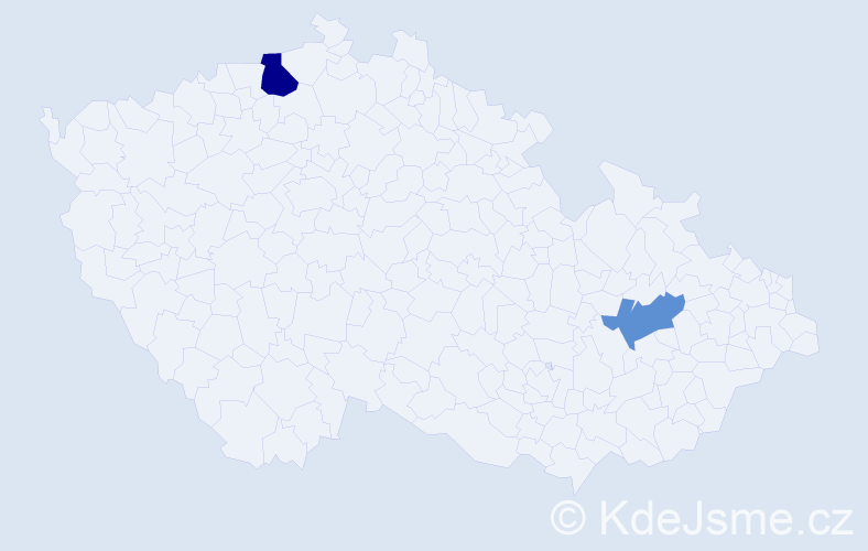 Příjmení: 'Staničová', počet výskytů 6 v celé ČR