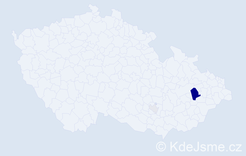 Příjmení: 'Kunat', počet výskytů 7 v celé ČR