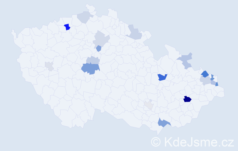 Příjmení: 'Galambošová', počet výskytů 36 v celé ČR