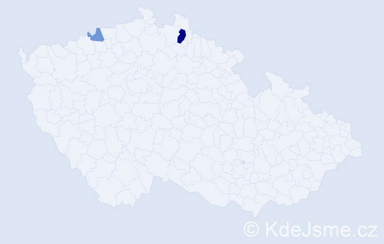Příjmení: 'Gingalová', počet výskytů 5 v celé ČR