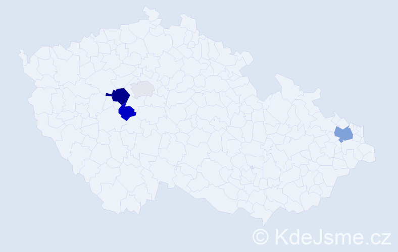 Příjmení: 'Beščec', počet výskytů 8 v celé ČR