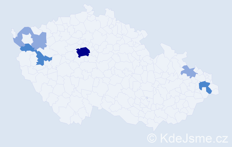 Příjmení: 'Meistrová', počet výskytů 15 v celé ČR