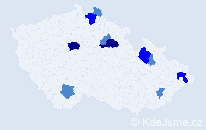 Příjmení: 'Gonšenica', počet výskytů 18 v celé ČR