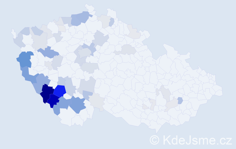Příjmení: 'Horejšová', počet výskytů 214 v celé ČR