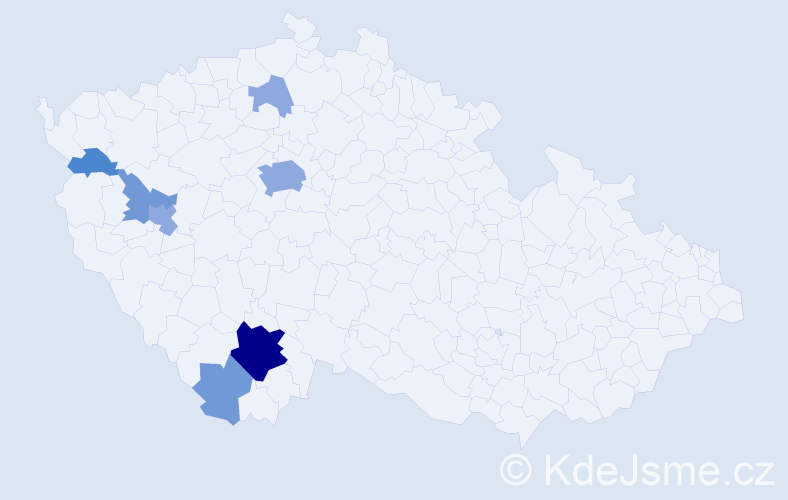 Příjmení: 'Kutta', počet výskytů 16 v celé ČR