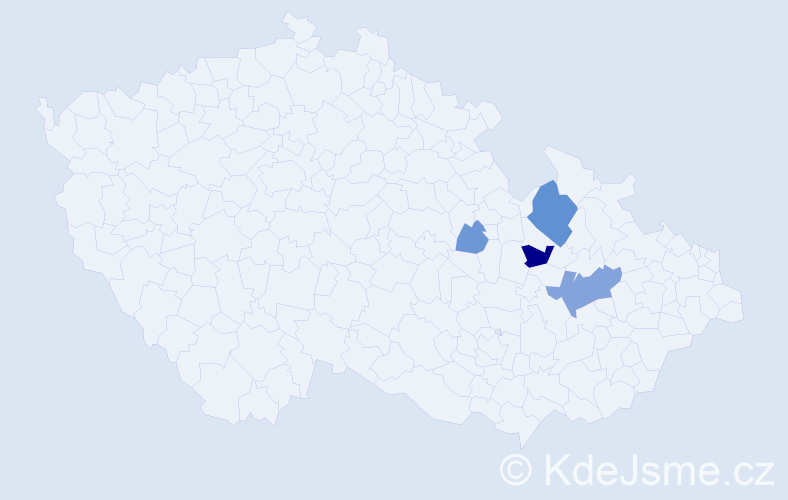 Příjmení: 'Bačevský', počet výskytů 9 v celé ČR