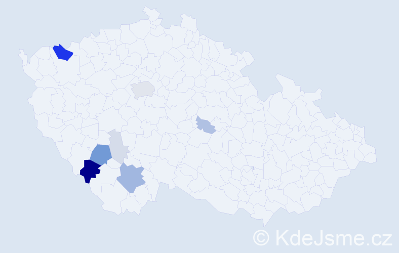 Příjmení: 'Brodec', počet výskytů 33 v celé ČR