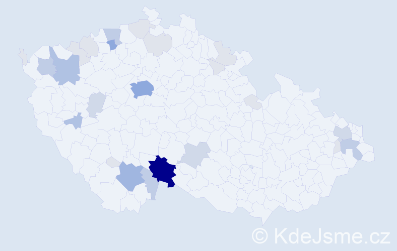 Příjmení: 'Pundová', počet výskytů 84 v celé ČR