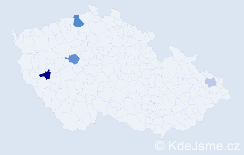 Příjmení: 'Jurkov', počet výskytů 5 v celé ČR