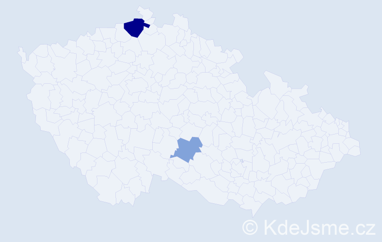 Příjmení: 'Dulimová', počet výskytů 9 v celé ČR
