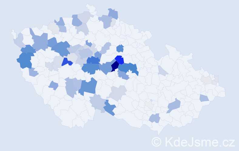 Příjmení: 'Deverová', počet výskytů 220 v celé ČR
