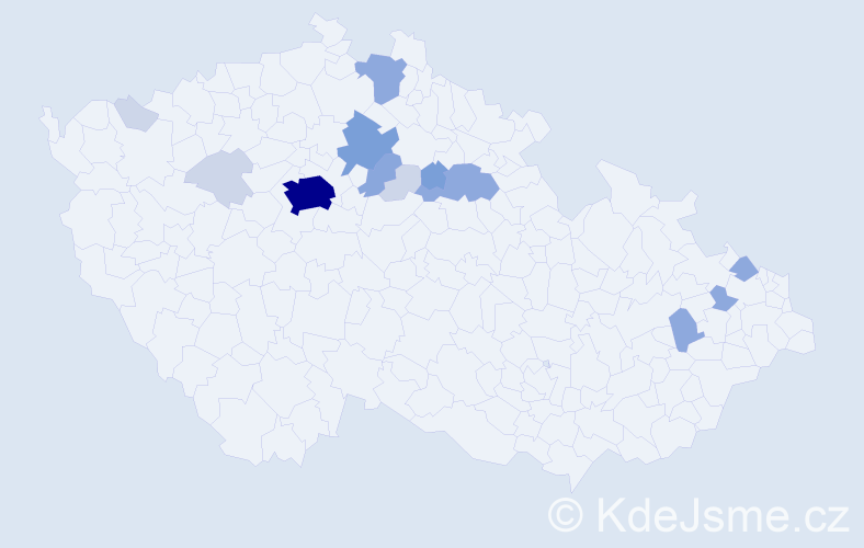 Příjmení: 'Dőme', počet výskytů 38 v celé ČR
