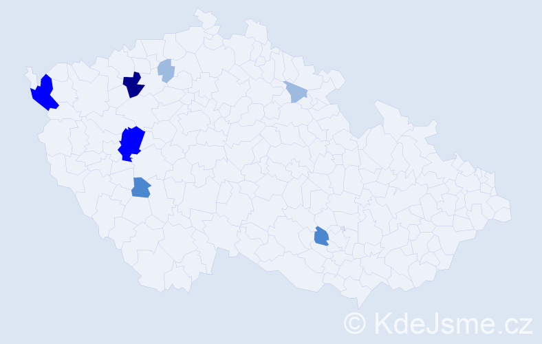 Příjmení: 'Clepacec', počet výskytů 16 v celé ČR