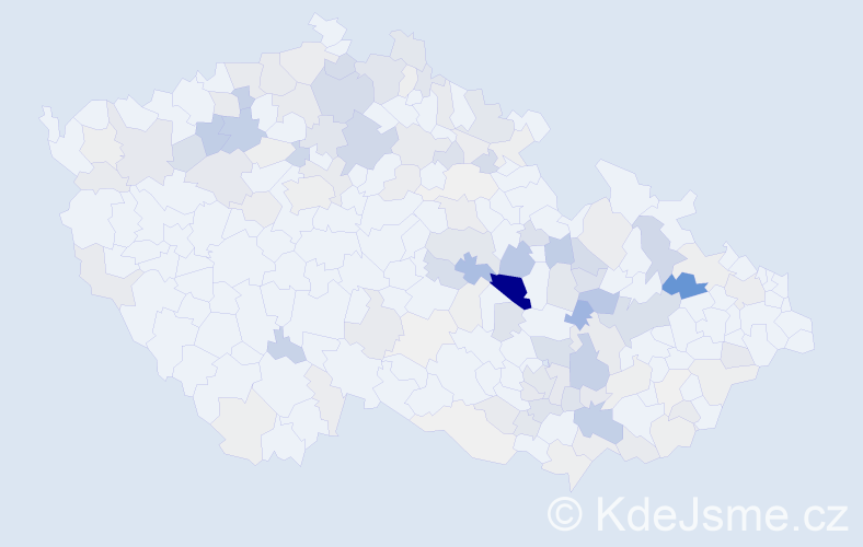 Příjmení: 'Hegr', počet výskytů 389 v celé ČR