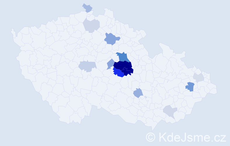 Příjmení: 'Češík', počet výskytů 43 v celé ČR