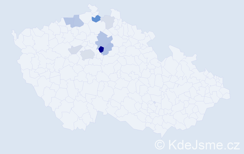 Příjmení: 'Herajnová', počet výskytů 21 v celé ČR