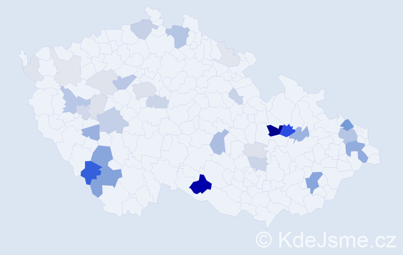 Příjmení: 'Košák', počet výskytů 131 v celé ČR