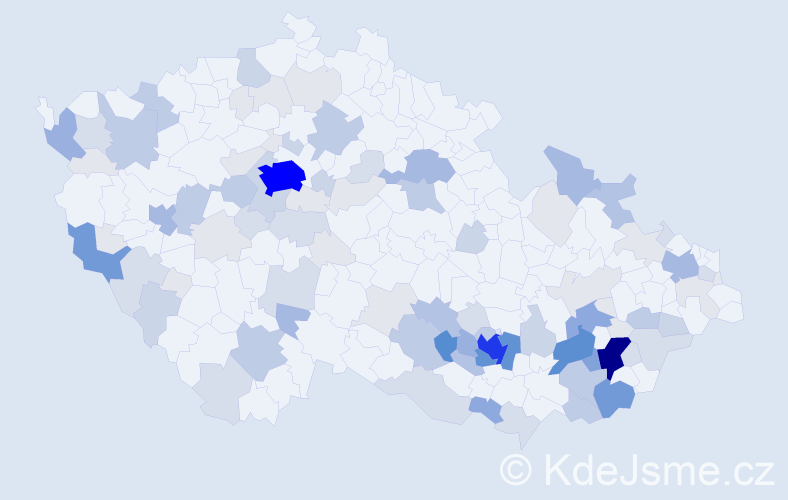 Příjmení: 'Krčma', počet výskytů 381 v celé ČR