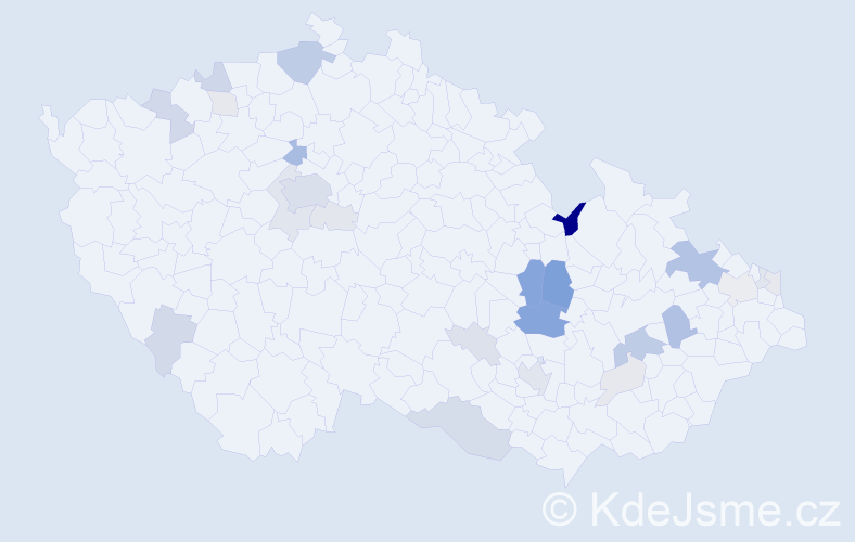 Příjmení: 'Kubita', počet výskytů 92 v celé ČR