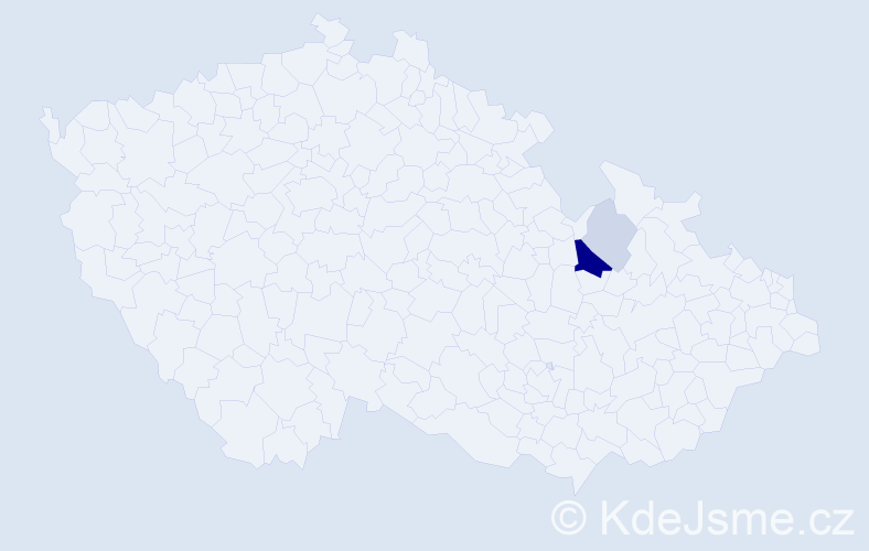 Příjmení: 'Kepprtová', počet výskytů 8 v celé ČR