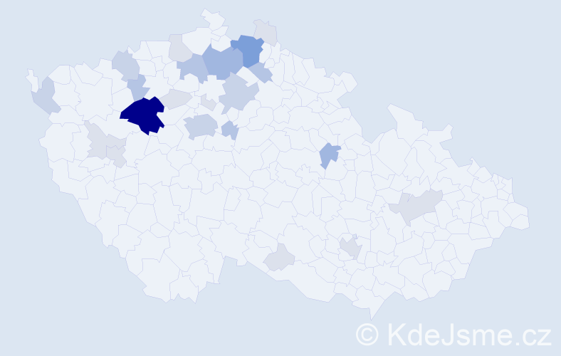 Příjmení: 'Bretšnajdr', počet výskytů 69 v celé ČR
