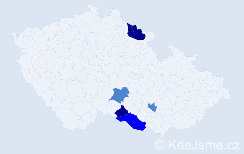 Příjmení: 'Kaluzsná', počet výskytů 13 v celé ČR
